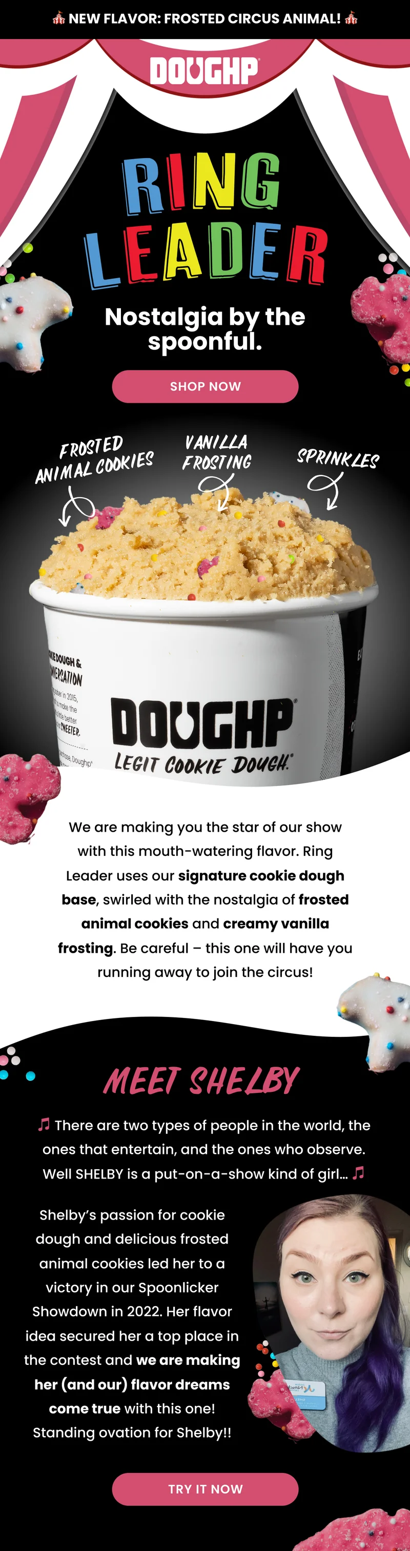Ring Leader Edible Frosted Animal Cookies Cookie Dough