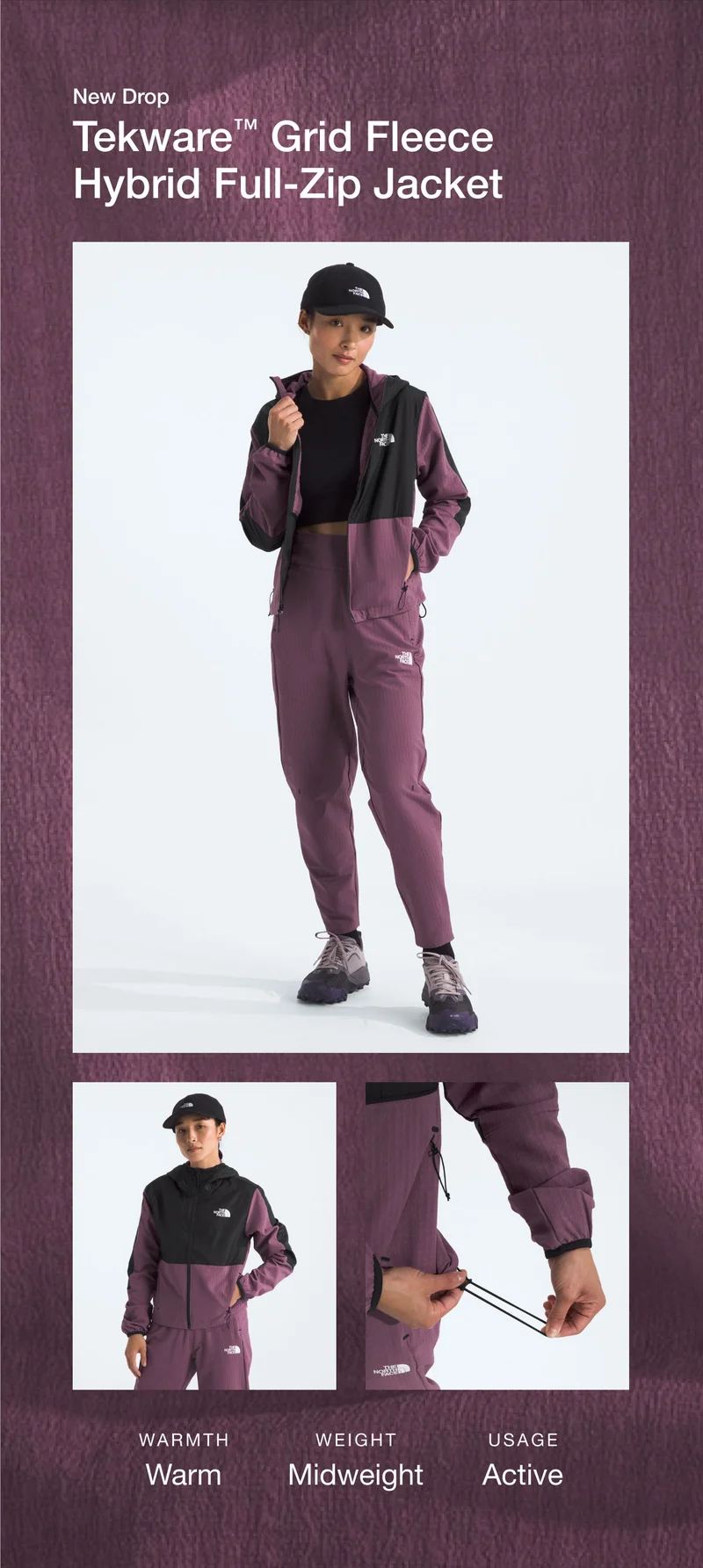 New Drop - Tekware™ Grid Fleece Hybrid Full-Zip Jacket