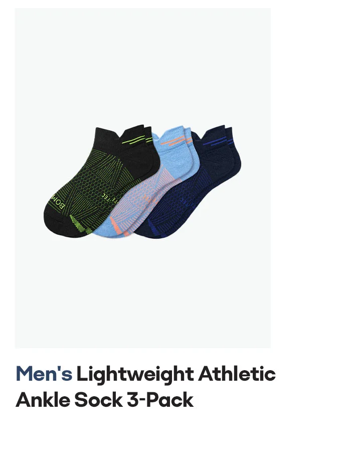 Men's Lightweight Athletic Ankle Sock 3-Pack
