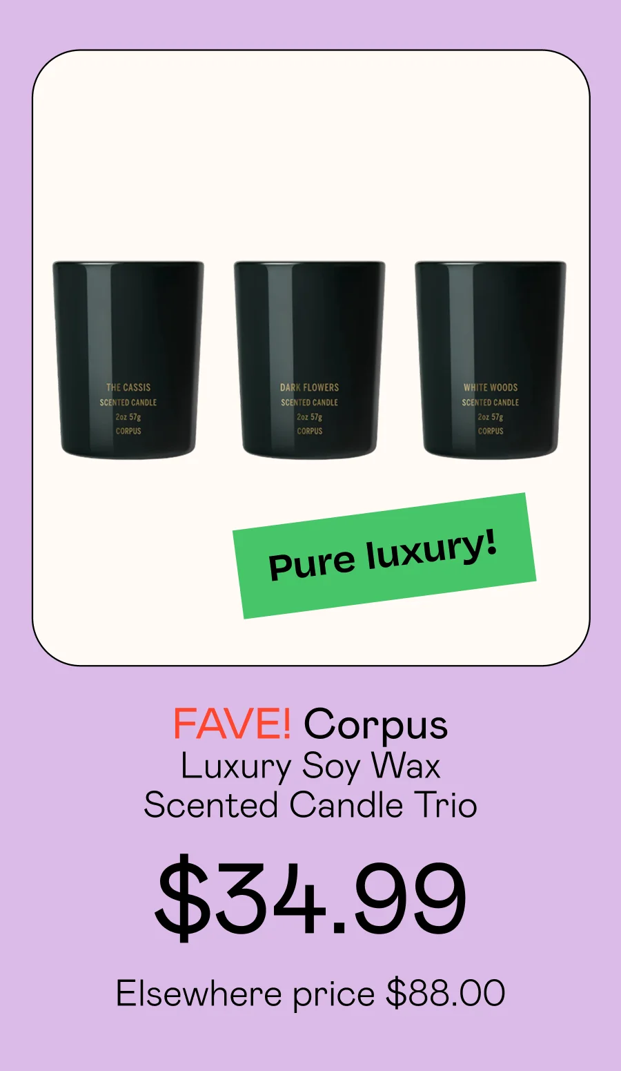Luxury Soy Wax Scented Candle Trio
