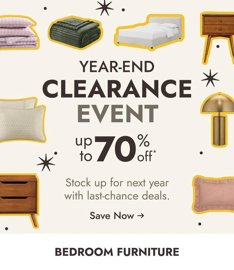 Your bedroom refresh starts with up to 70% off