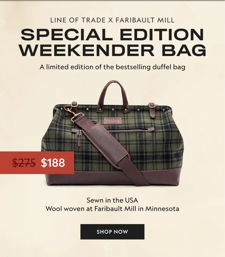 Line of Trade x Faribault Mill Special Edition Weekender Bag