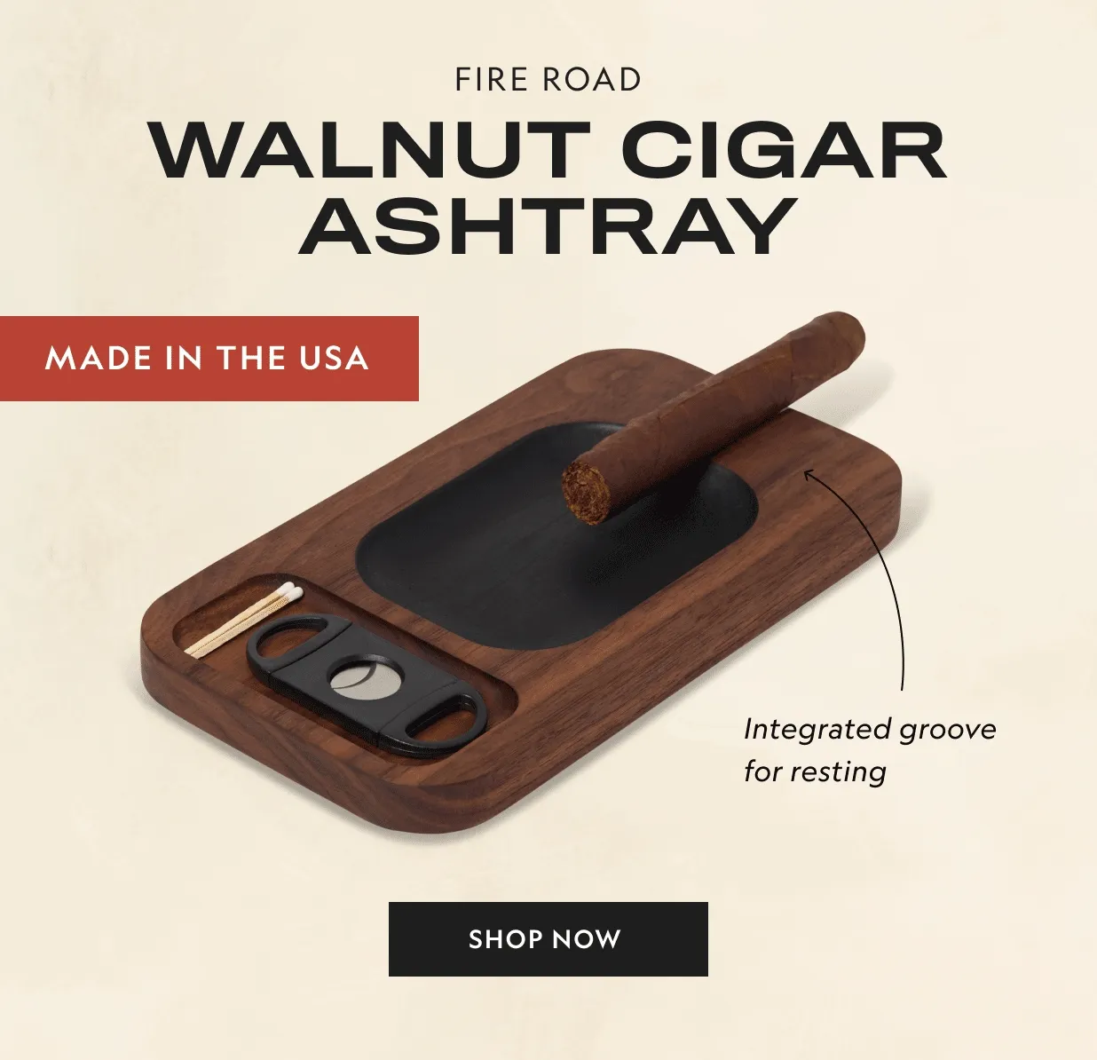 Walnut Cigar Ashtray