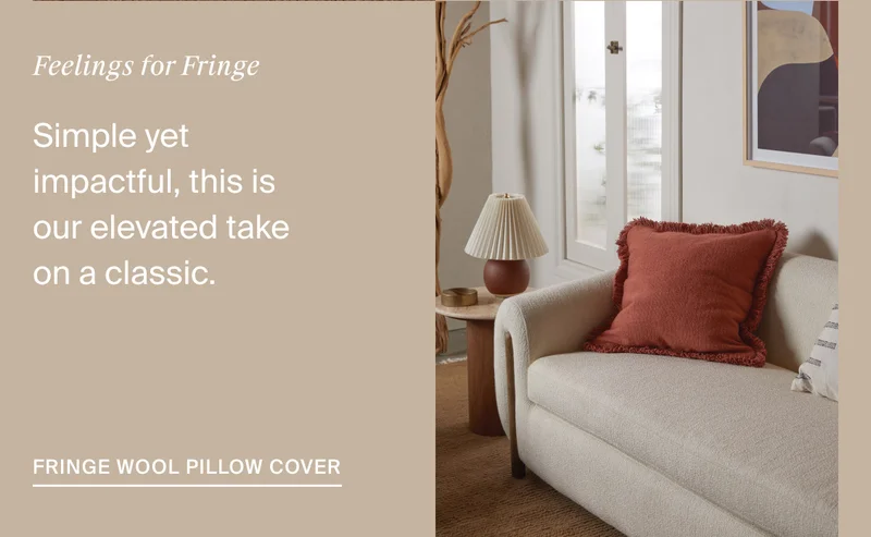 Shop Fringe Wool Pillow Cover