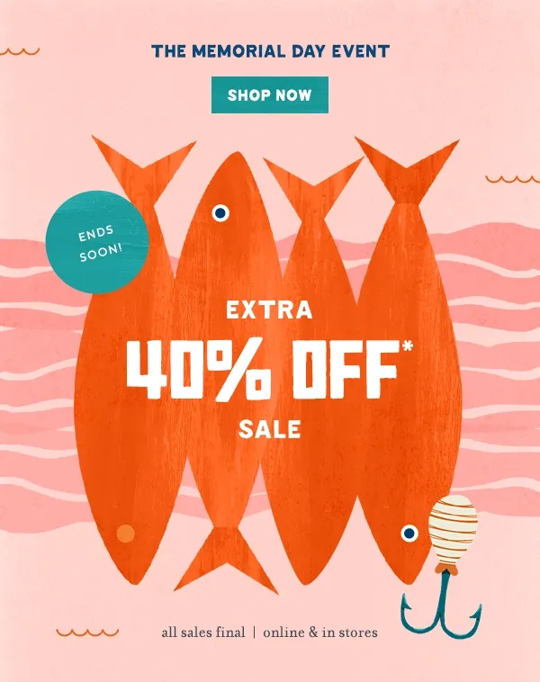 Ends Soon! The Memorial Day Event Shop Now Extra 40% Off Sale
