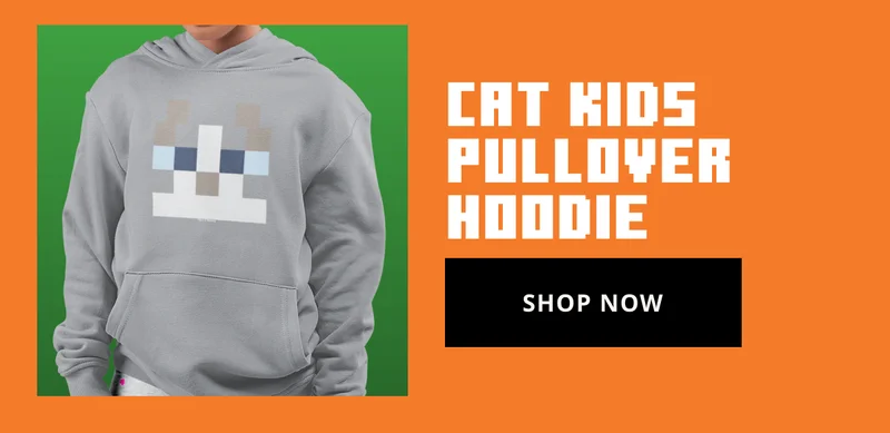 Minecraft Cat Kids Pullover Hoodie
