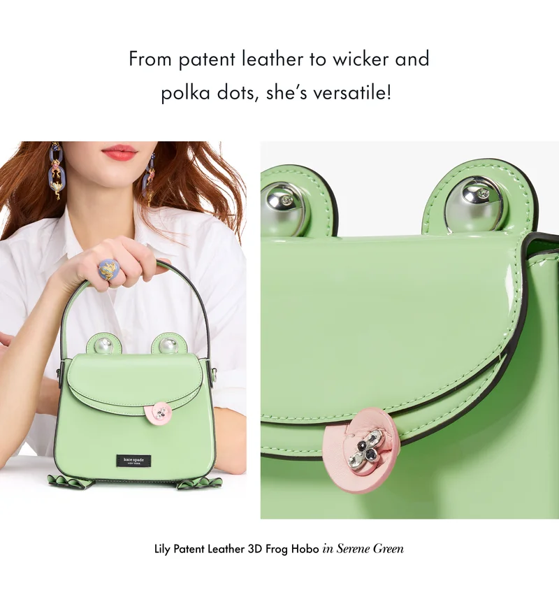 From patent leather to wicker and polka dots, she's versatile!