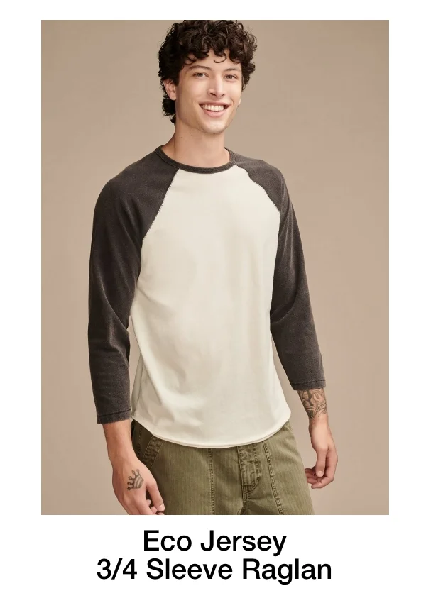 Eco Jersey 3/4 Sleeve Raglan