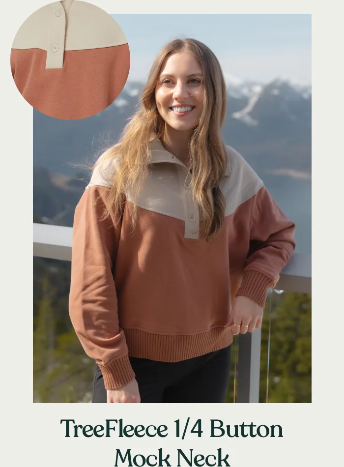 TreeFleece 1/4 Button Mock Neck