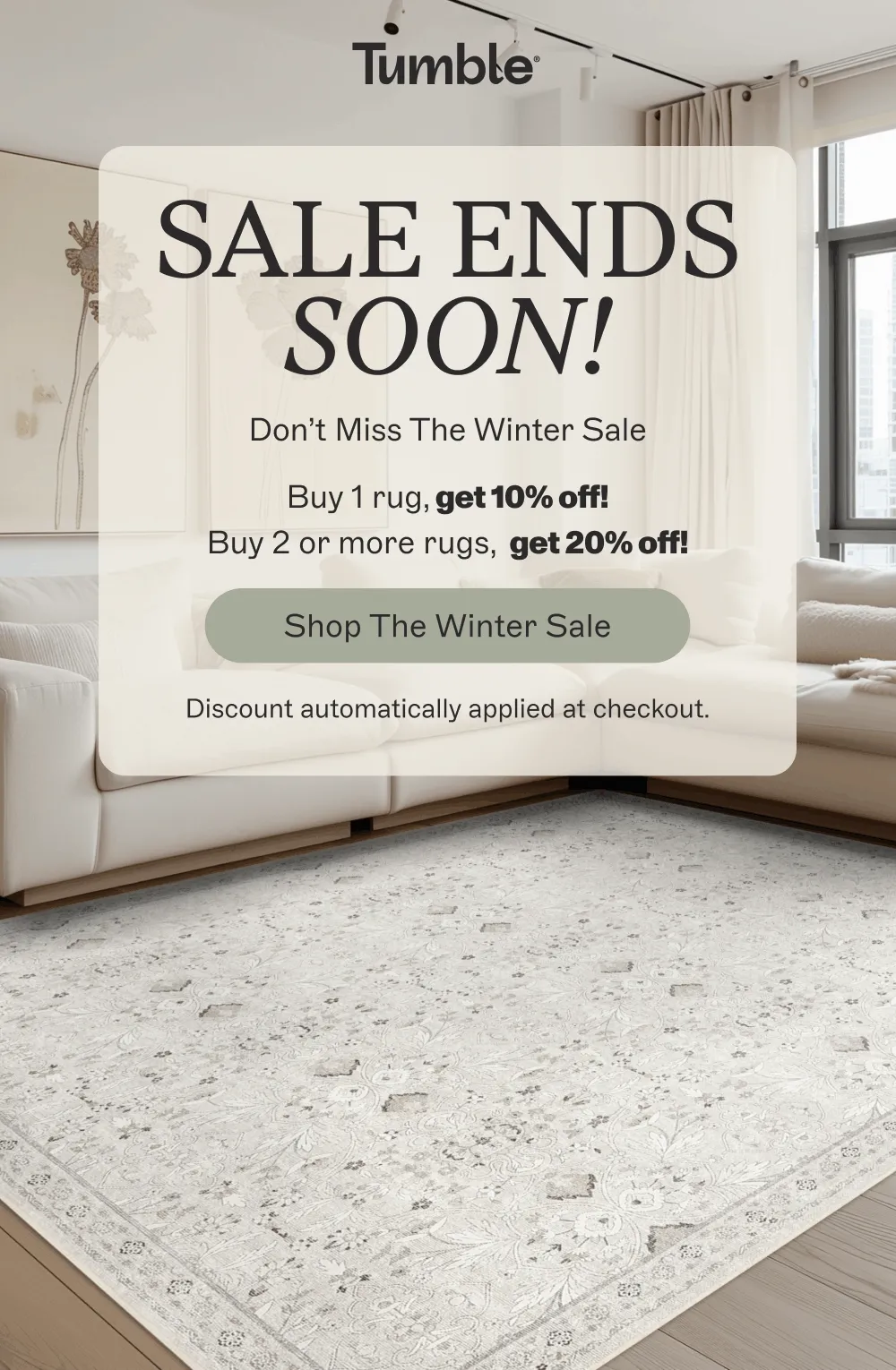 Get 10% off your rug of choice, or 20% off your order of 2+ rugs.  [Shop the Sale]