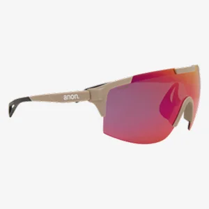 Studio shot of the Anon Winderness Sunglasses in Summit Taupe / Perceive Polar Red