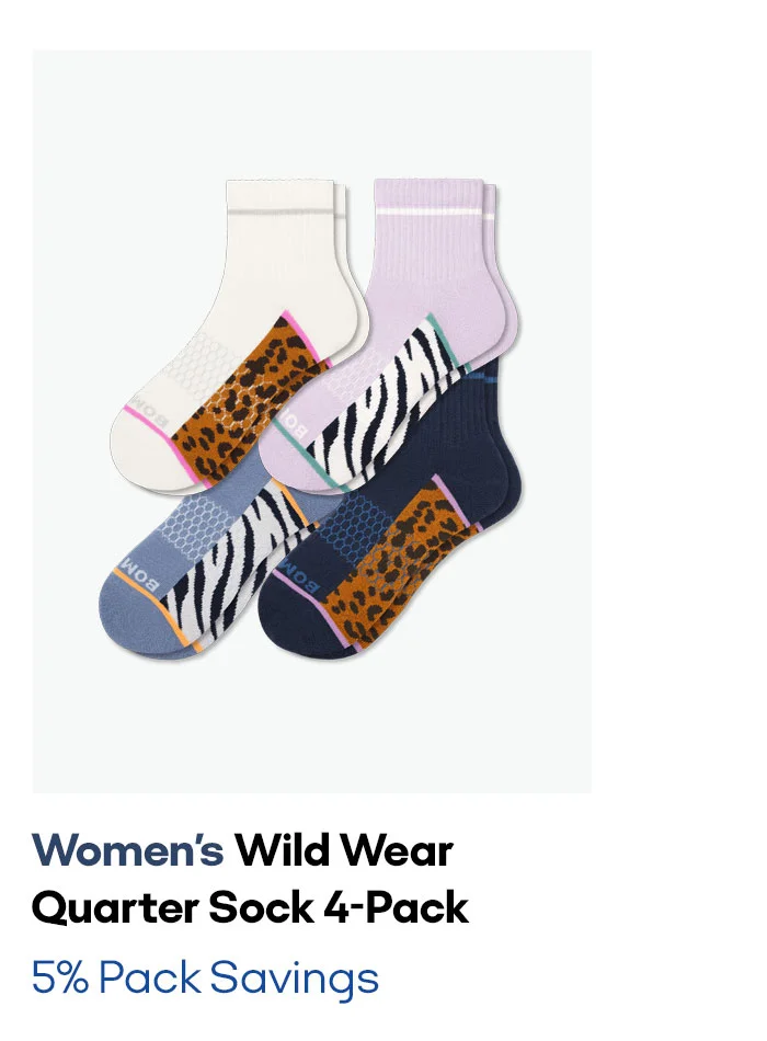 Women's Wild Wear Quarter Sock 4-Pack 5% Pack Savings