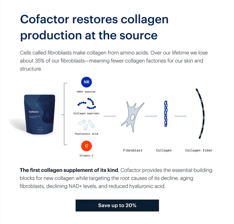 Cofactor restores collagen production at the source | Save up to 20%