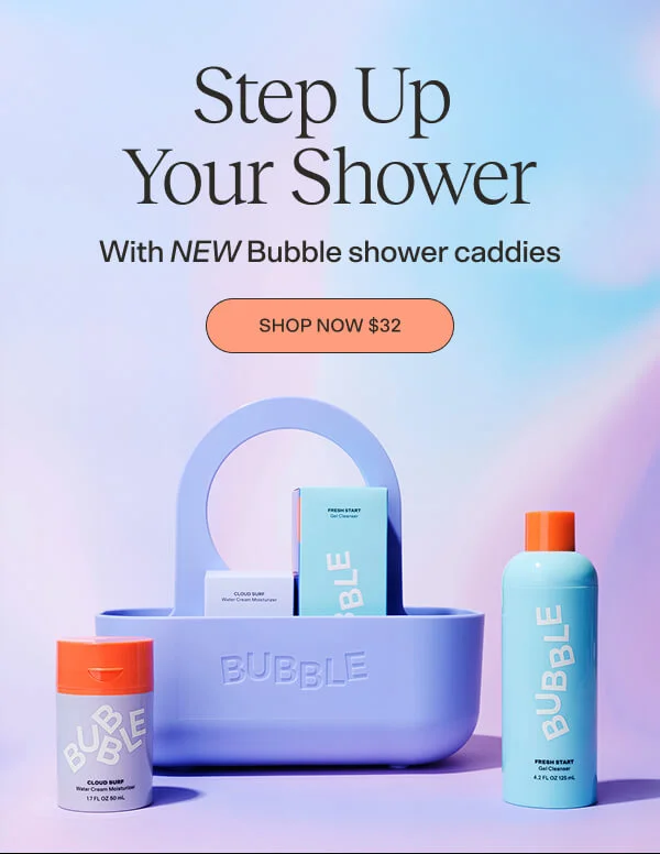Step Up Your Shower with the new Bubble shower caddies. Shop Now $32