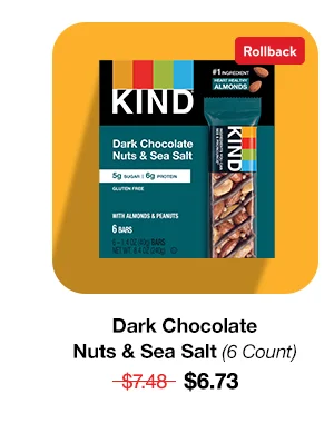 Dark Chocolate Nuts & Sea Salt Snack Bars, 1.4 oz, 6 Count
