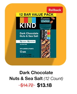 Dark Chocolate Nuts & Sea Salt Snack Bars, Value Pack, 1.4 oz, 12 Count