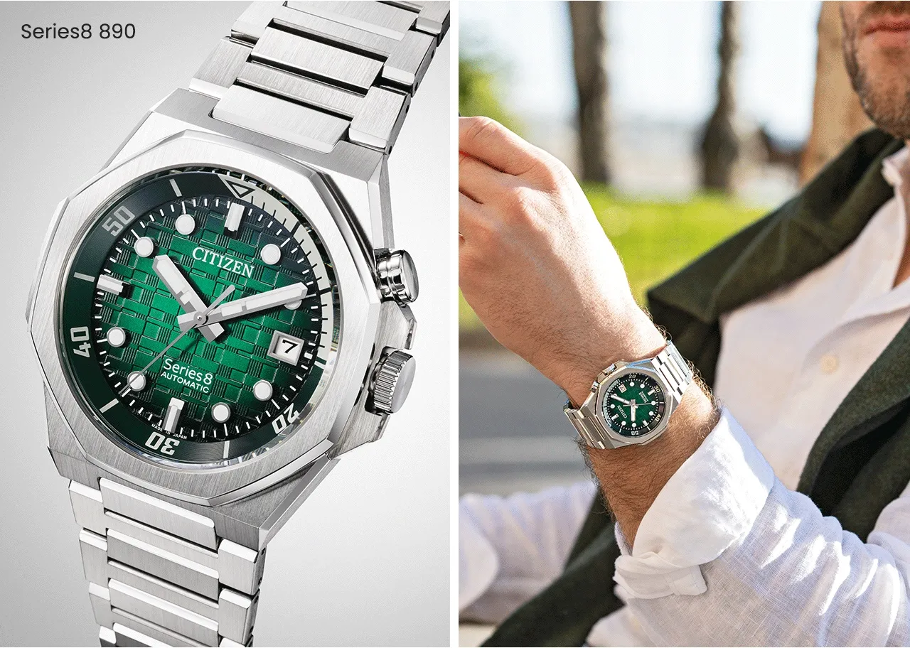 Close up of the green dial Series 890