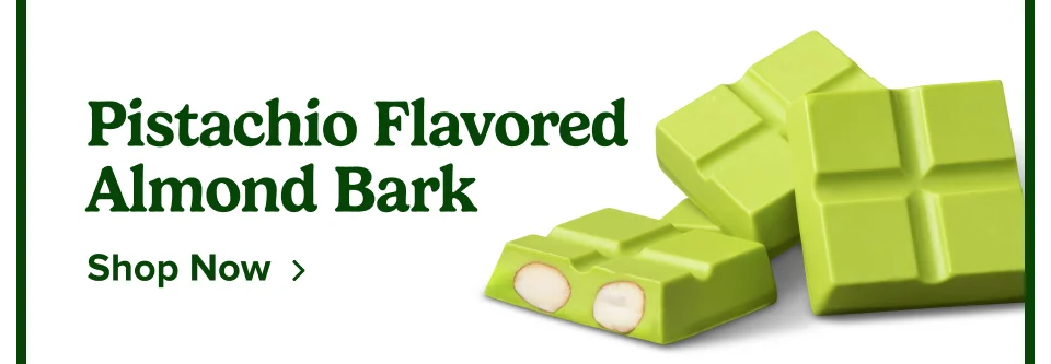 Pistachio Flavored Almond Bark; Shop Now