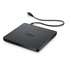 A Dell USB Slim DVD Drive on a dark gray background.