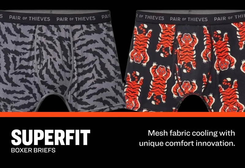 SUPERFIT BOXER BRIEFS - Mesh fabric cooling with unique comfort innovation.