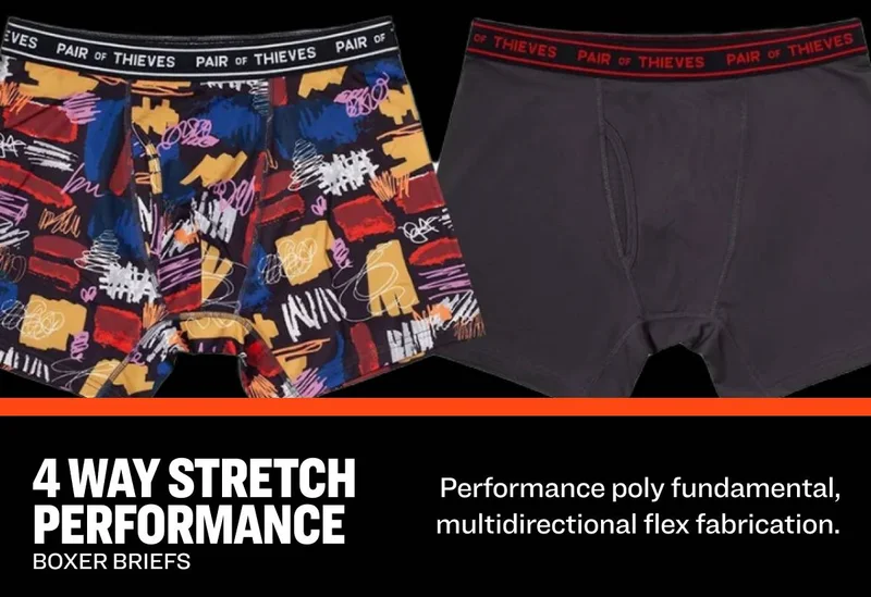 4 WAY STRETCH PERFORMANCE BOXER BRIEFS - Performance poly fundamental, multidirectional flex fabrication.
