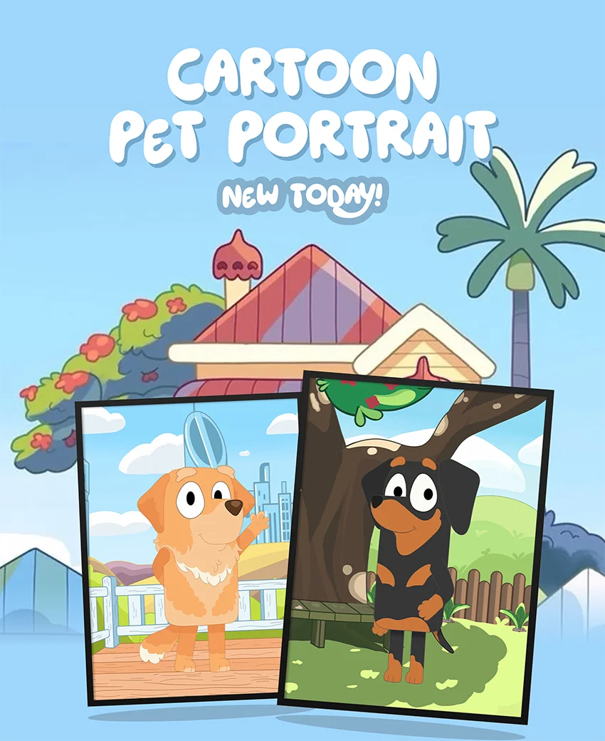 NEW TODAY! Cartoon Pet Portrait