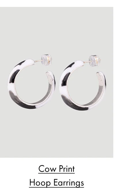 Cow Print Hoop Earrings