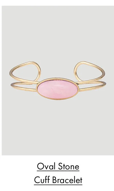 Oval Stone Cuff Bracelet