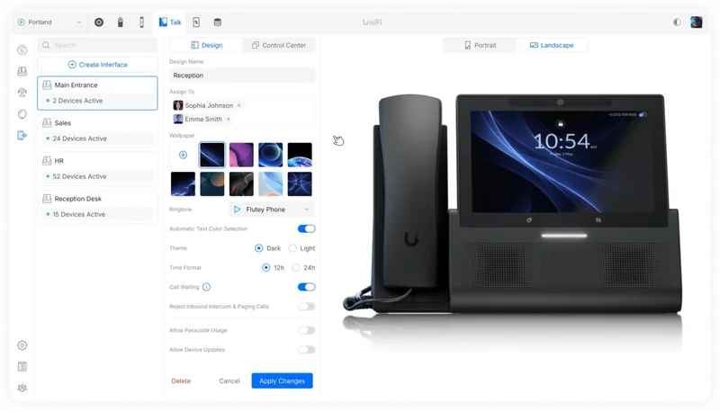 Cameras and door locks are instantly accessible with a single tap—turning every phone into a powerful control point for your entire UniFi system.