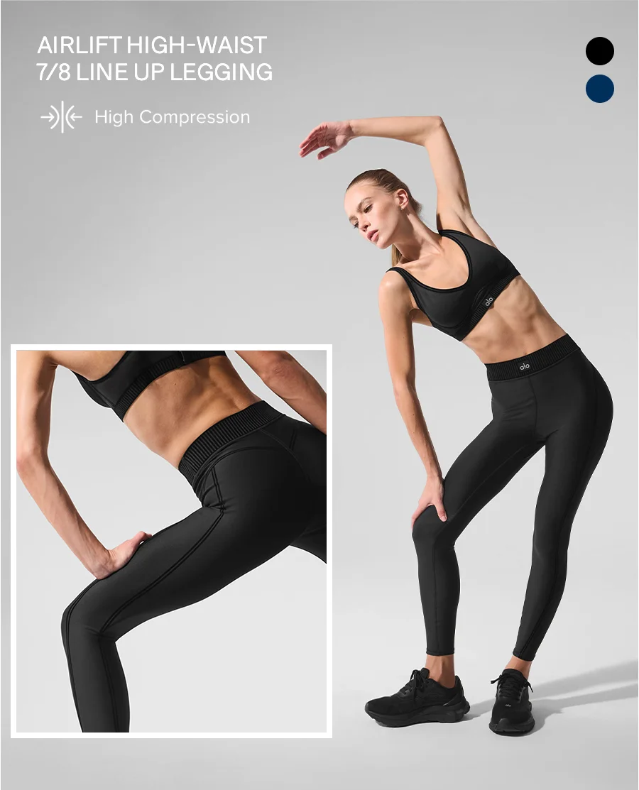 AIRLIFT HIGH-WAIST 7/8 LINE UP LEGGING. High Compression