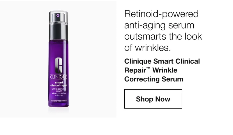 Retinoid-powered anti-aging serum outsmarts the look of wrinkles. | Clinique Smart Clinical Repair™ Wrinkle Correcting Serum  | Shop Now