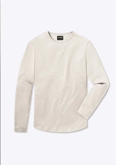 Eggshell AO LS Curve-Hem Tee