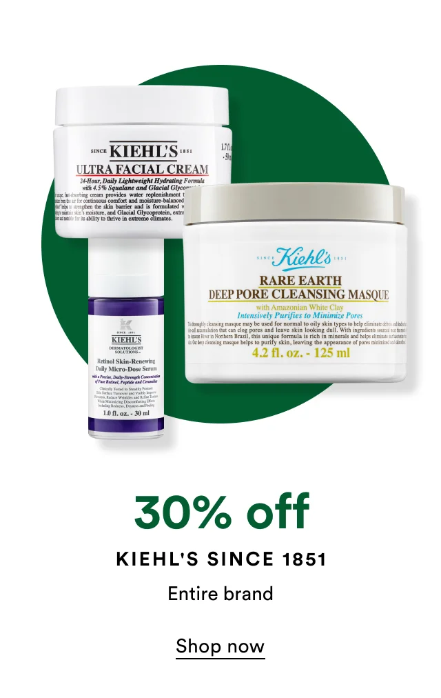 30% off Kiehl's Since 1851 Entire brand