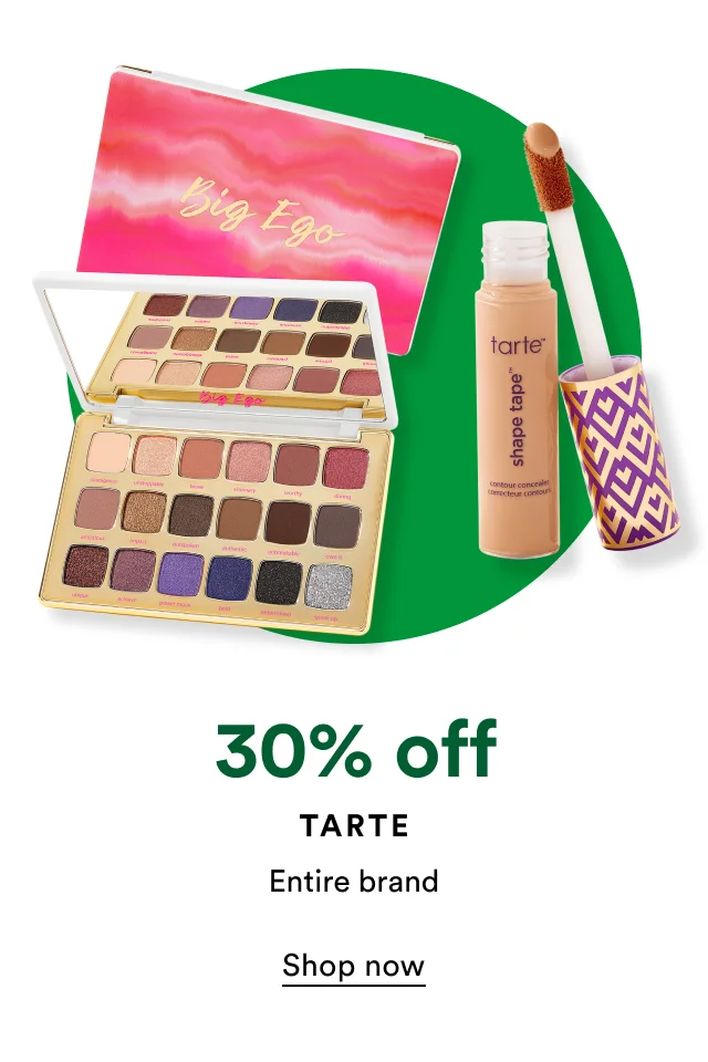 30% off Tarte Entire brand