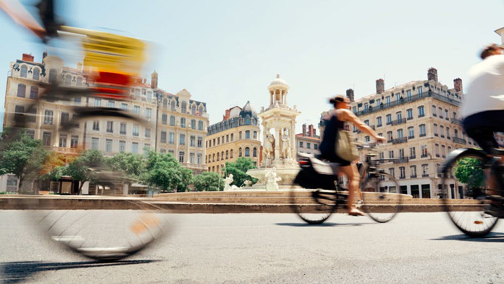 Cyclists in Lyon