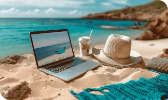 Laptop on desk