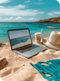 Laptop on desk