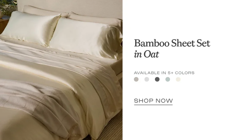 The bamboo sheet set in Oat - shop now! The bamboo sheet set in Oat - shop now!