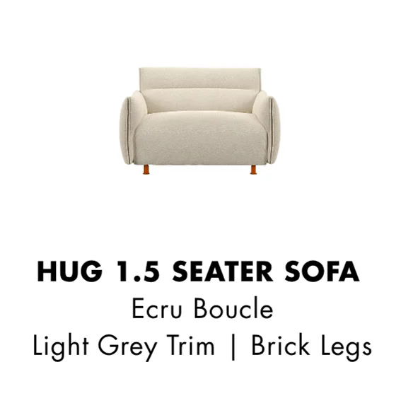 Hug 1.5 Seater Sofa | Ecru Boucle