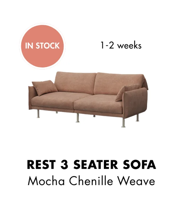 Rest 3 Seater Sofa | Mocha Chenille Weave