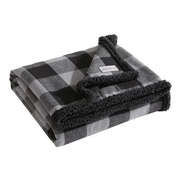 Eddie Bauer Cabin Plaid Grey Cotton 50"X60" Throw