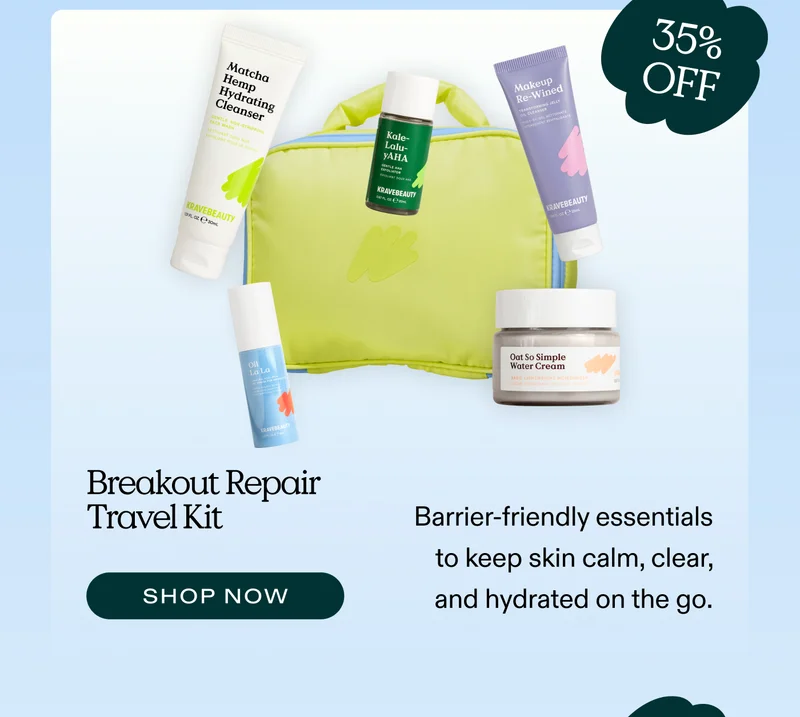 Breakout Repair Travel Kit (35% OFF) Barrier-friendly essentials to keep skin calm, clear, and hydrated on the go.  |  SHOP NOW