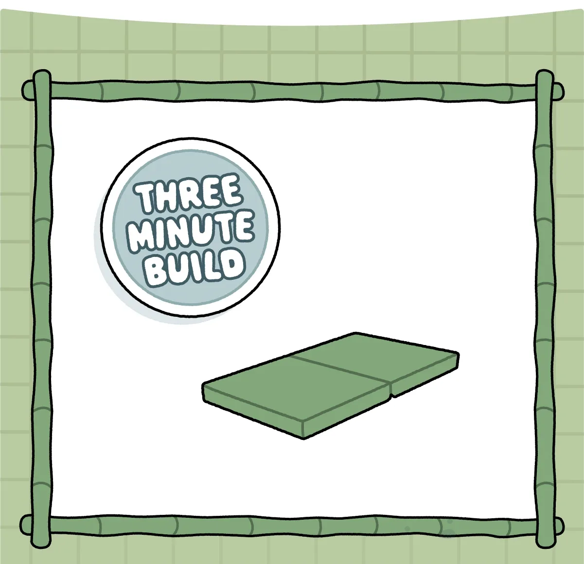 A rotating gif of Surfside and Bamboo being built into a two Nugget fort and slide build.