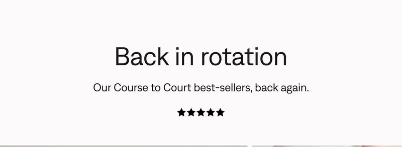 Back in rotation: Our Course to Court best-sellers