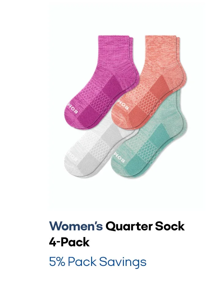 Women's Quarter Sock 4-Pack 5% Pack Savings