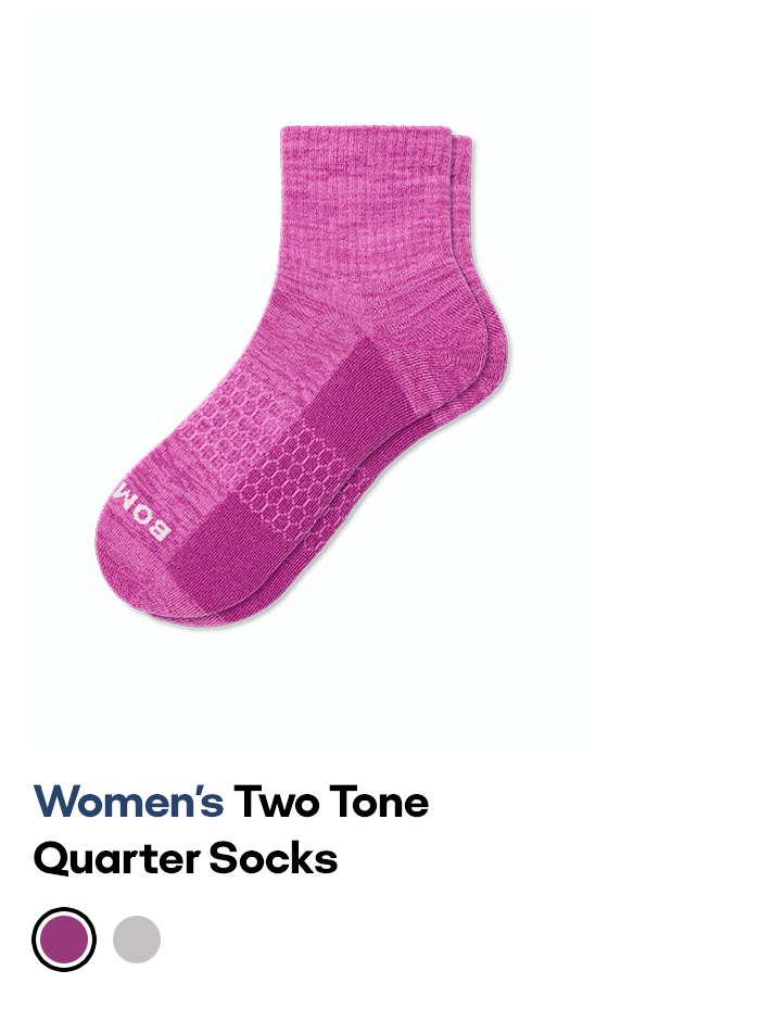 Women's Two Tone Quarter Socks
