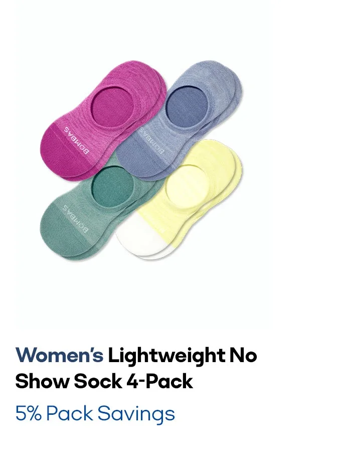 Women's Lightweight No Show Sock 4-Pack 5% Pack Savings