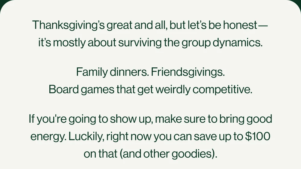 Thanksgiving's great and all, but let's be honest