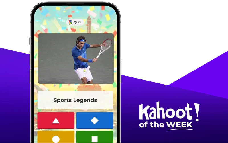 Smartphone displaying a kahoot entitled ''Sports Media''