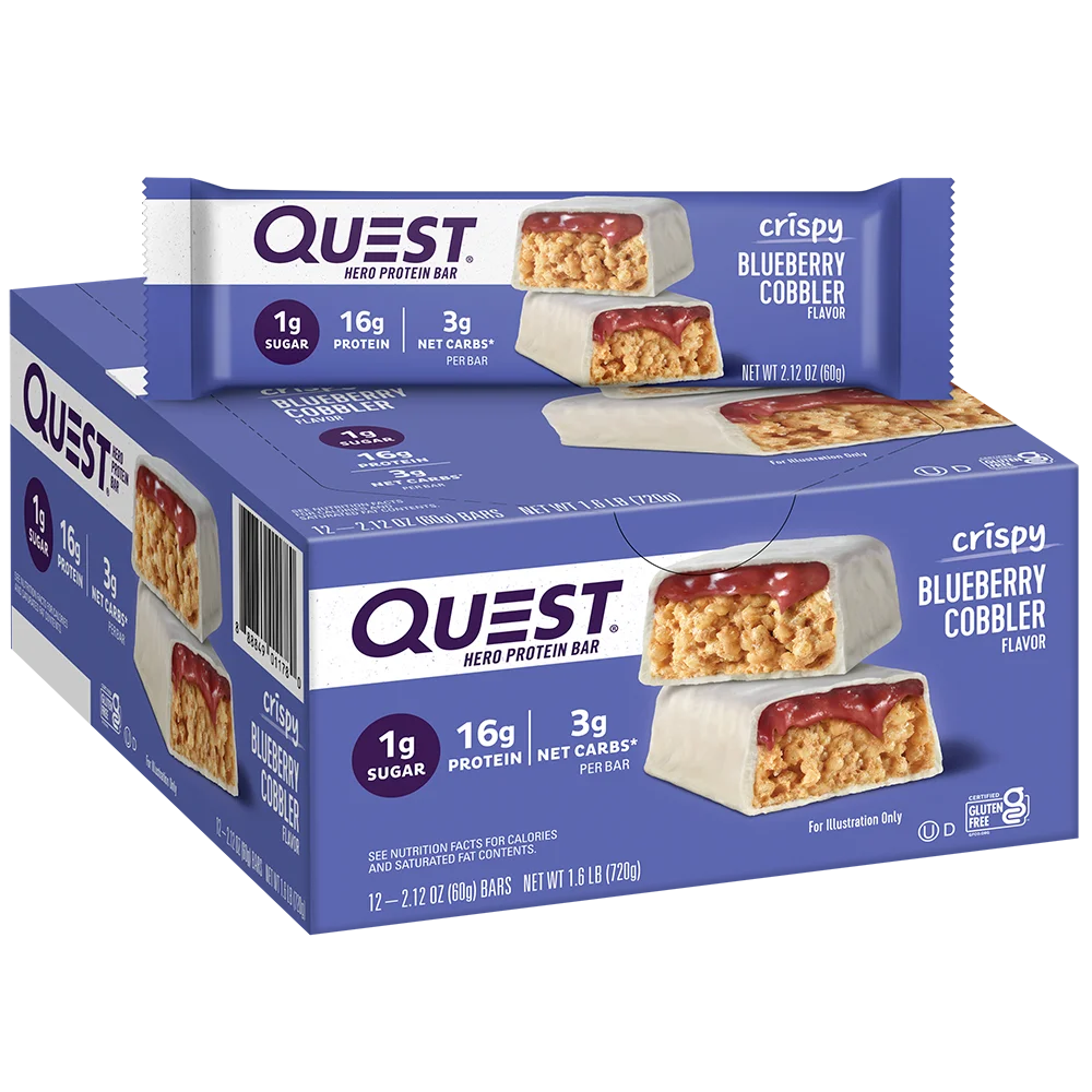 Image of Blueberry Cobbler Crispy<br>Hero Protein Bars